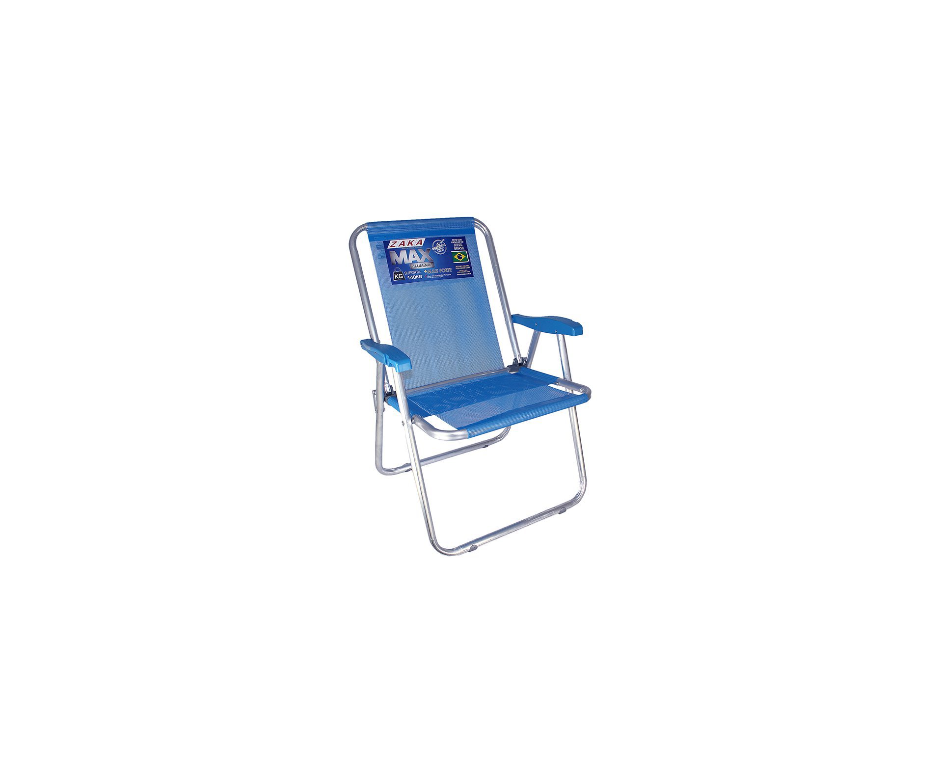 Cadeira Zaka Max Aluminio Azul Capacidade 140kg
