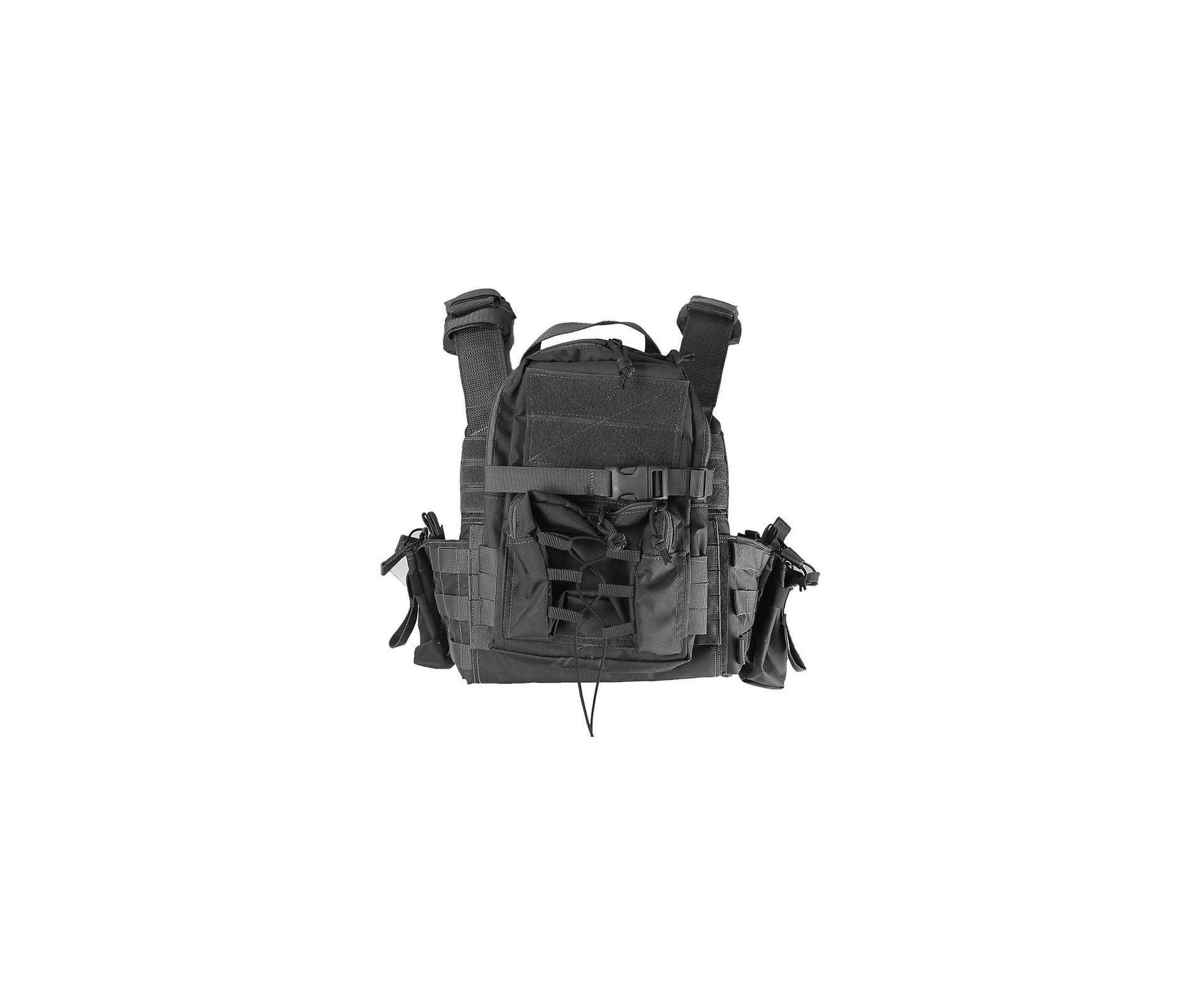 Colete Tático Plate Molle Hercules Preto Completo - Mdc