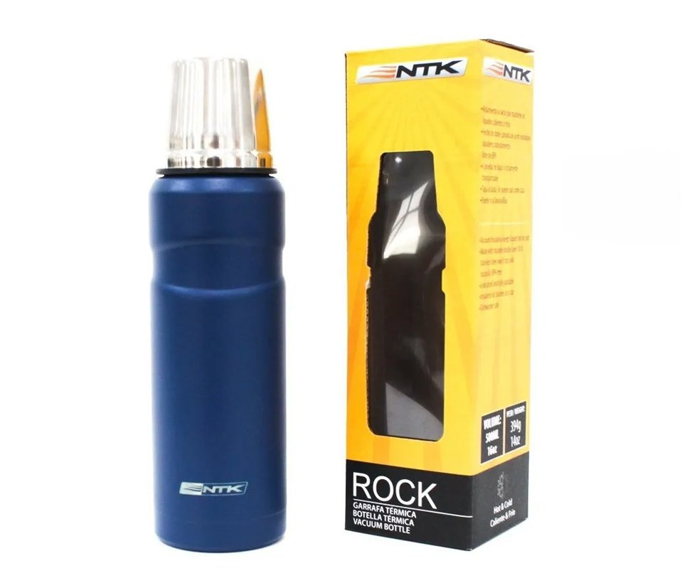 Garrafa Térmica Classic Aço Inox Rock 500ml Azul - Nkt