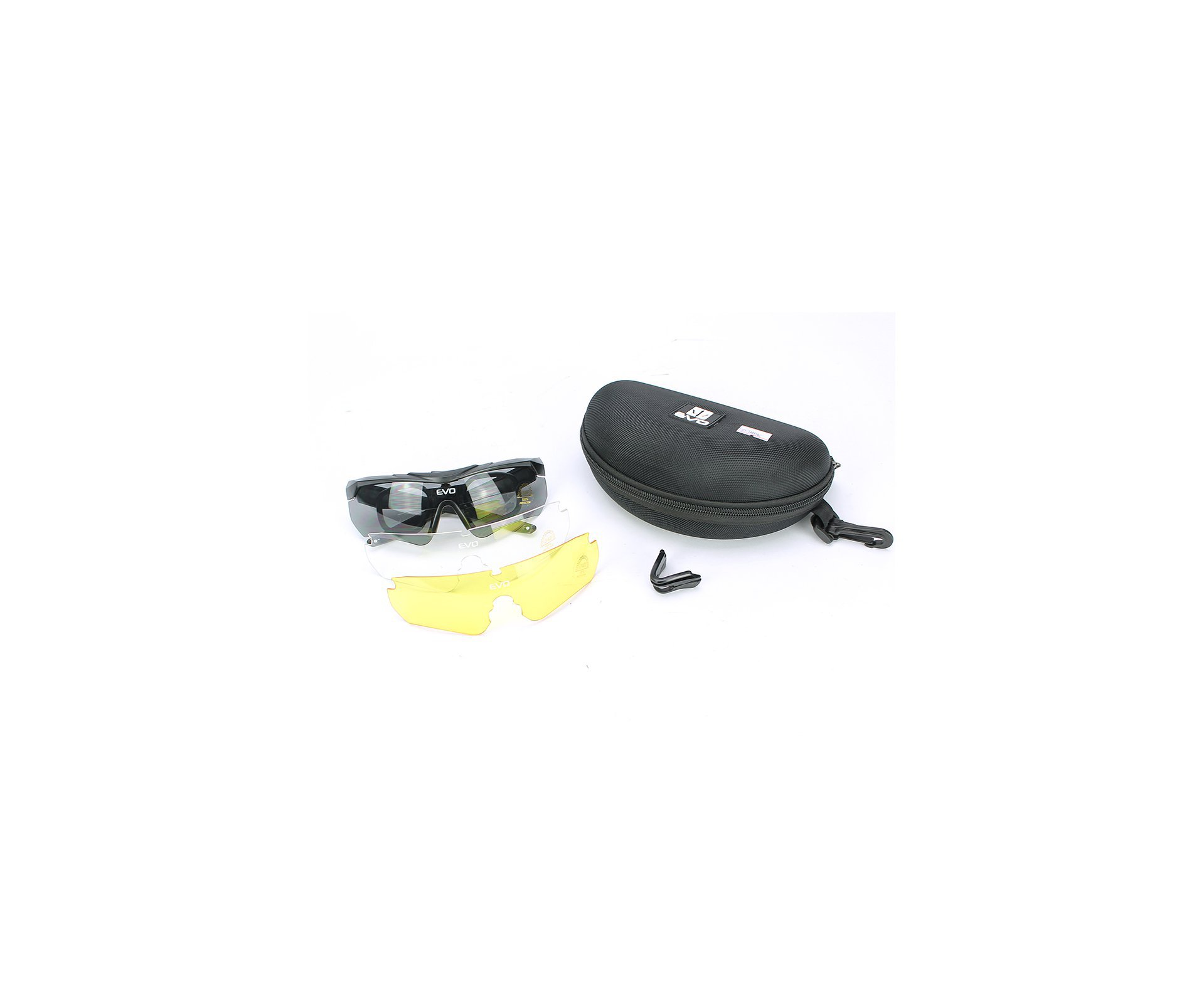 Oculos De Proteção De Tiro G034bk Kit 3 Lentes Sport Glasses - Evo Tactical