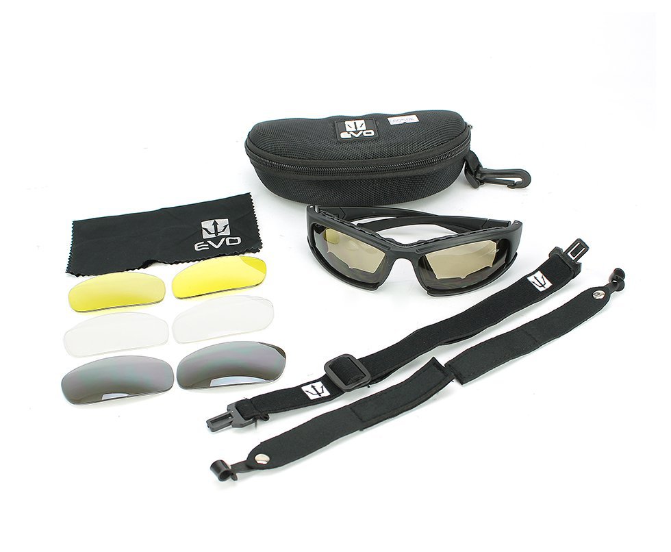 óculos De Proteção Para Tiro Com 4 Lentes Set Sport Glasses - Evo Tactical