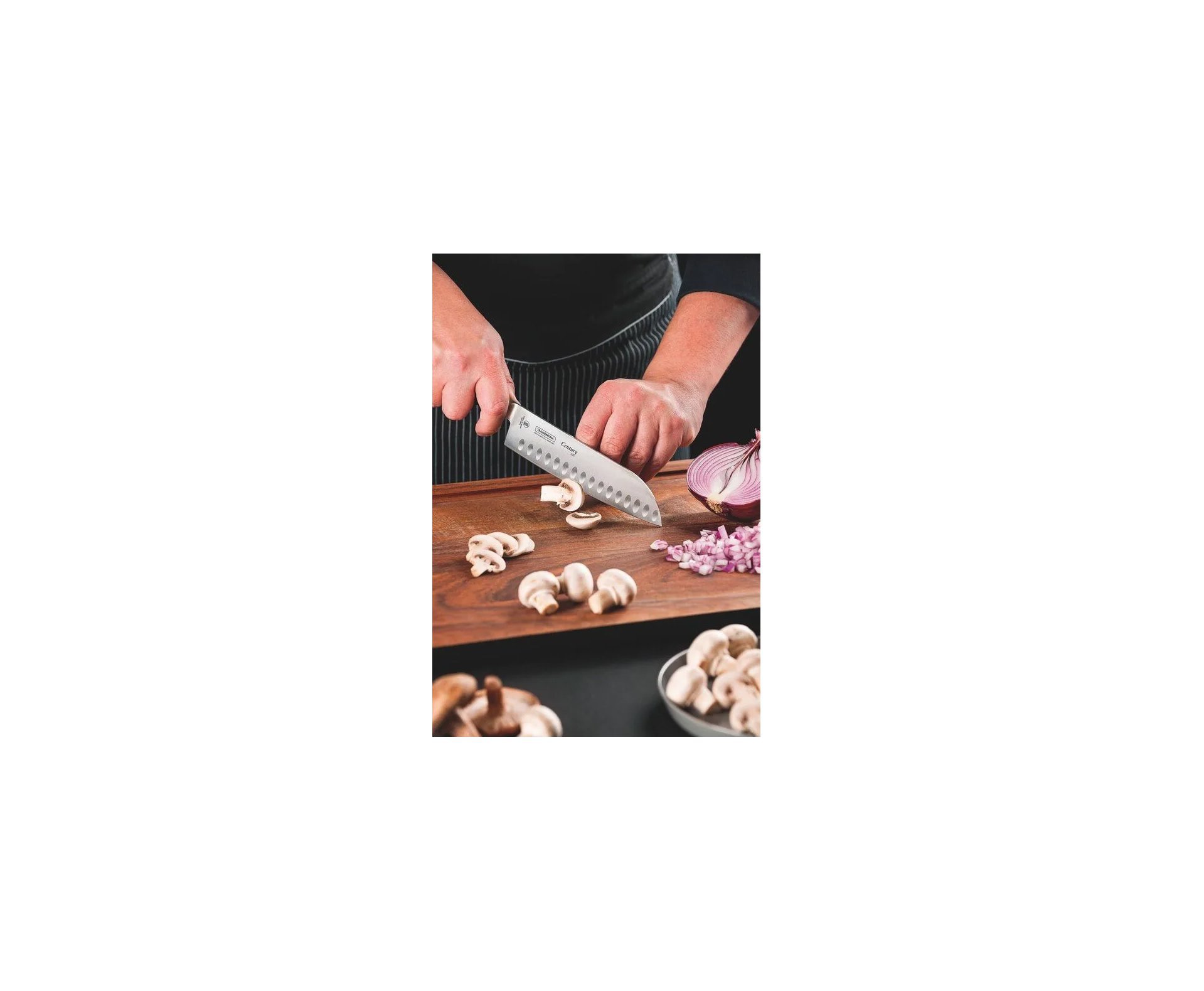 Faca Cozinha Pro Santoku Century Com Lâmina Em Aço Inox E Cabo Em Policarbonato 7"