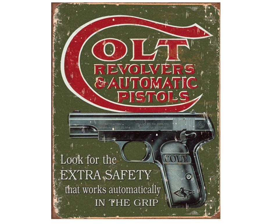 Placa Metálica Decorativa Colt Pistols - Rossi
