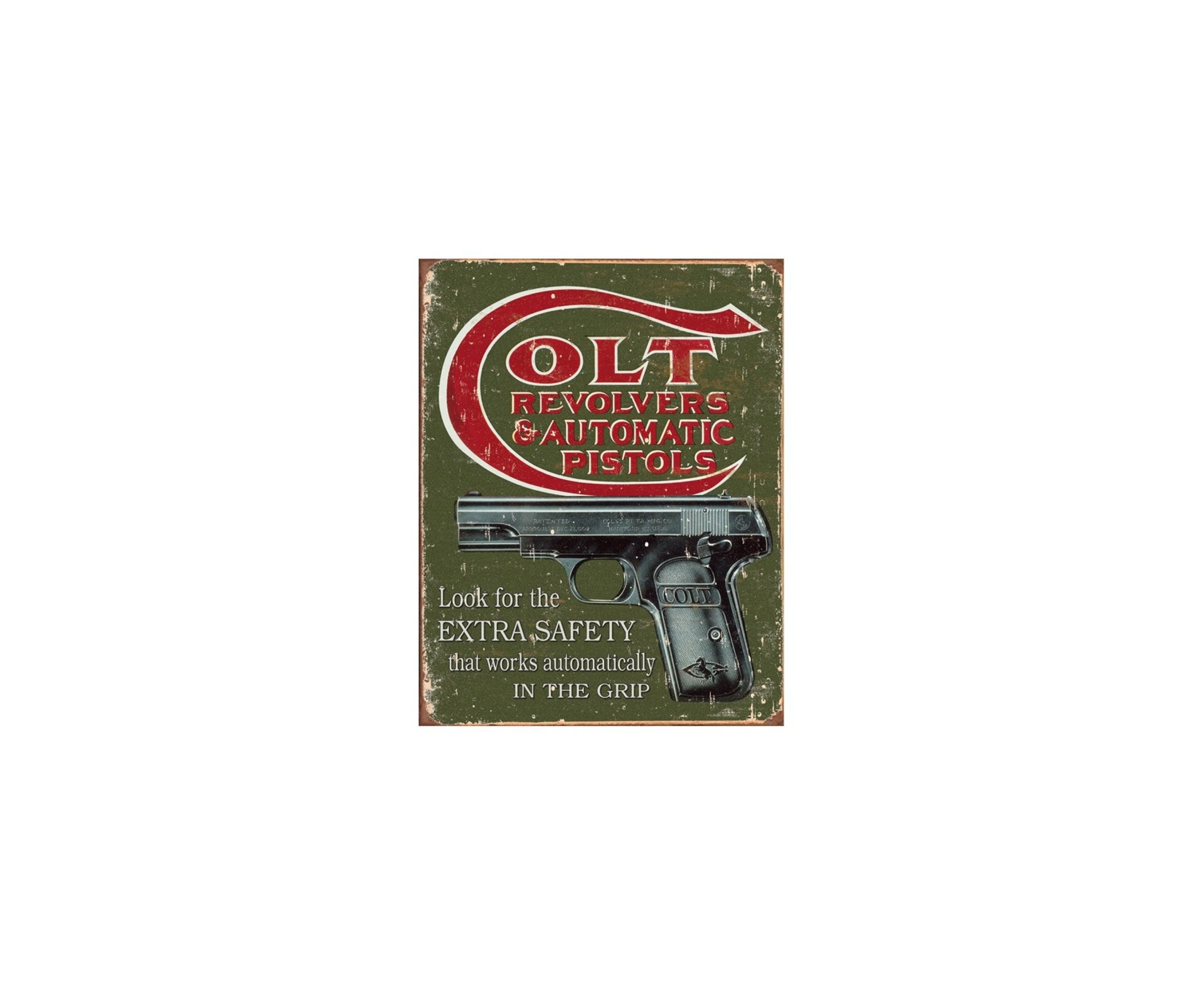 Placa Metálica Decorativa Colt Pistols - Rossi