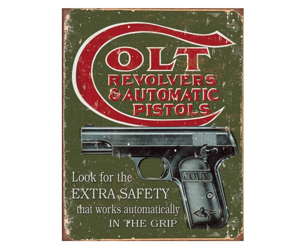 Placa Metálica Decorativa Colt Pistols - Rossi