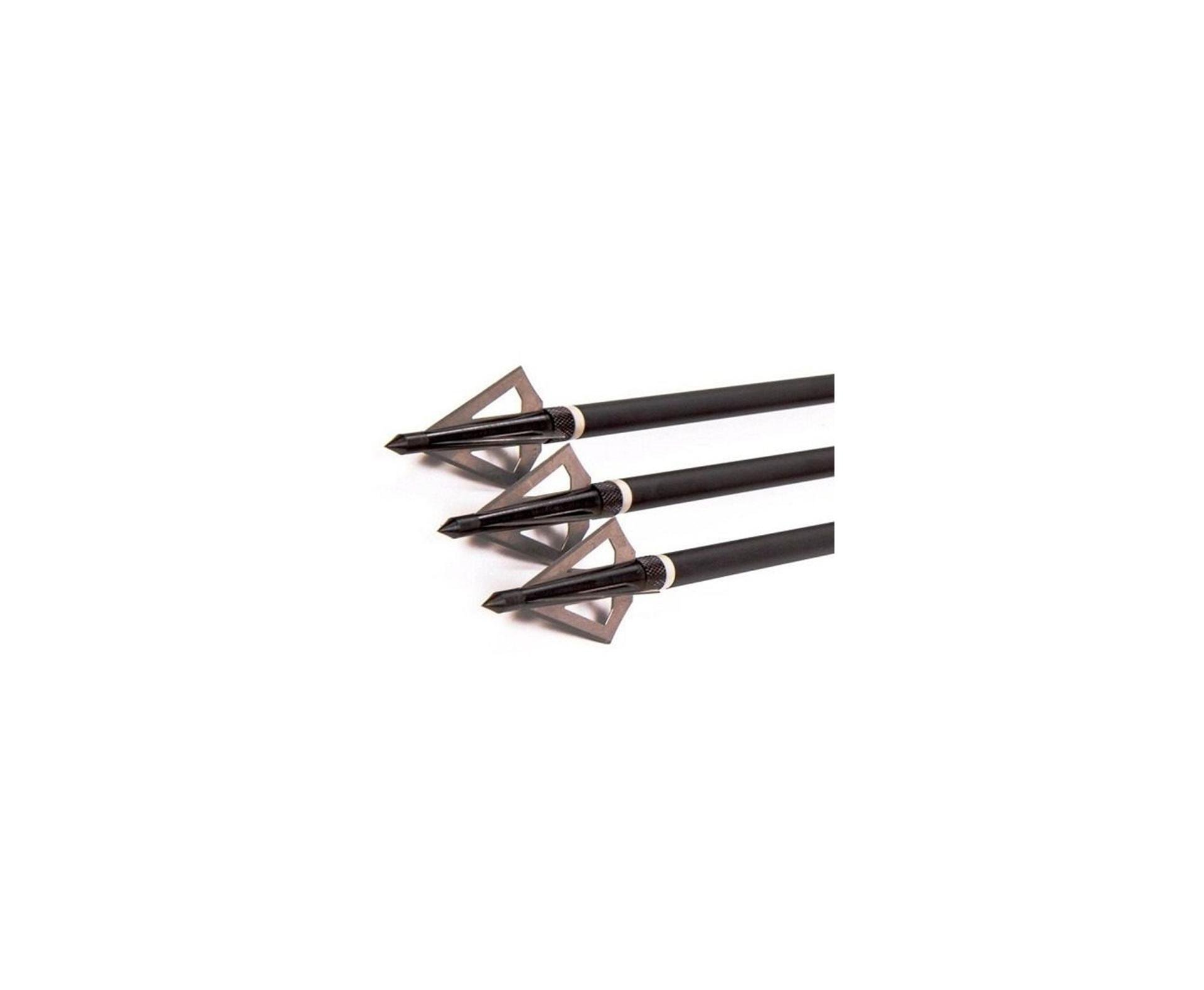 Ponteira De Caça Rosqueável para flecha 3 Lâminas aço inox kit 3 Unidades
