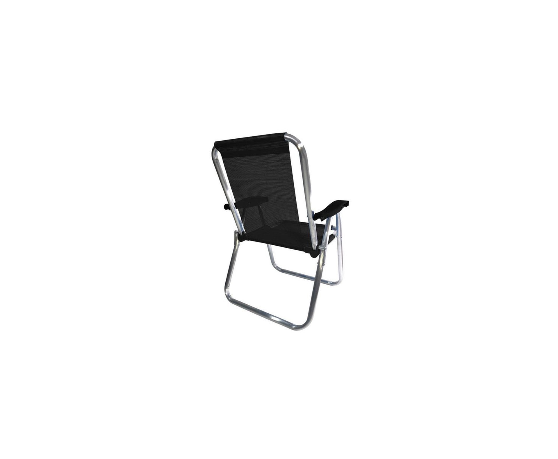 Cadeira Praia Aluminio Zaka Plus Preta Capacidade 100kg