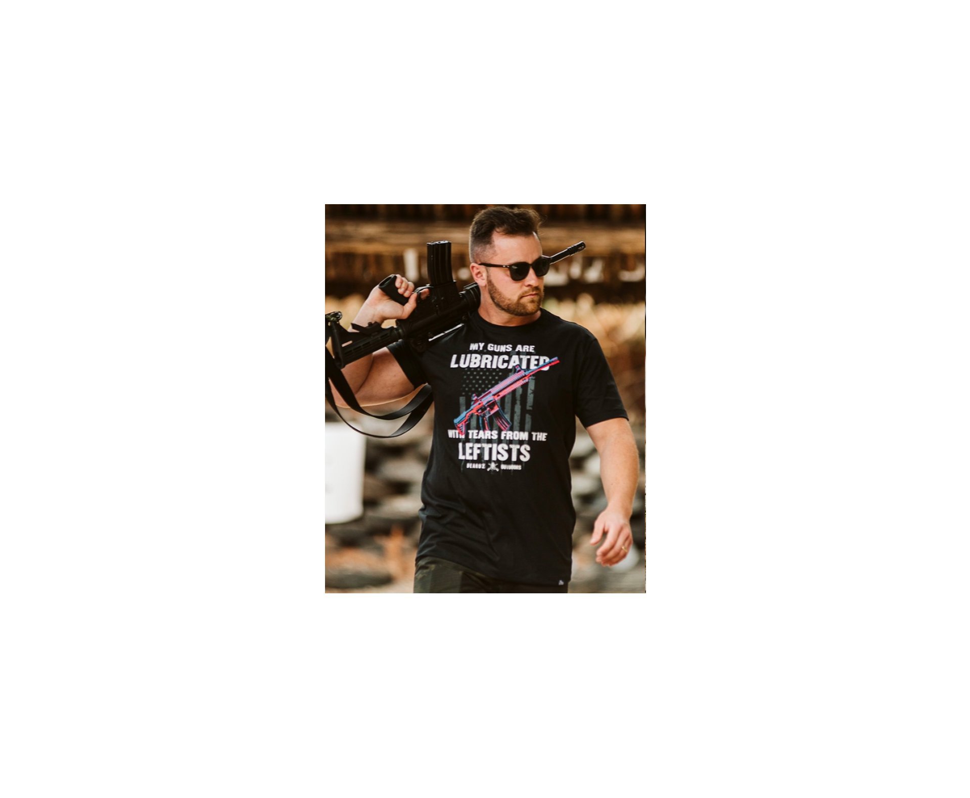 Camiseta Masculina Beardz Rifle Ar-15 Ts-35 - P