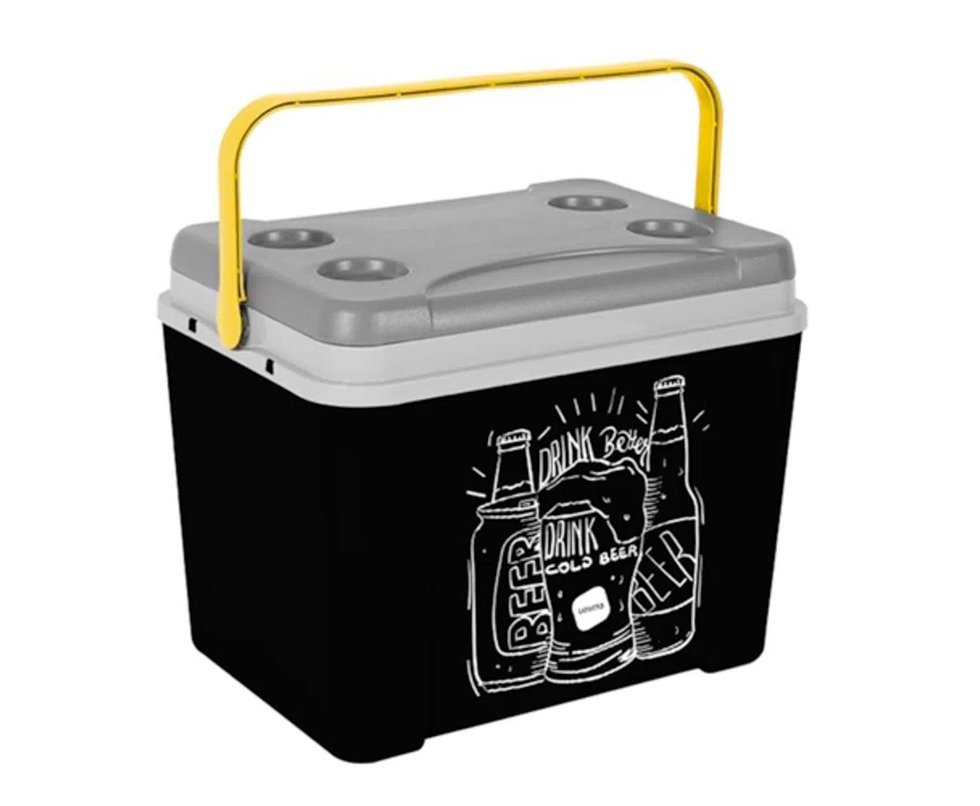 Caixa Térmica Lavita 34l Preta Desenho Beer