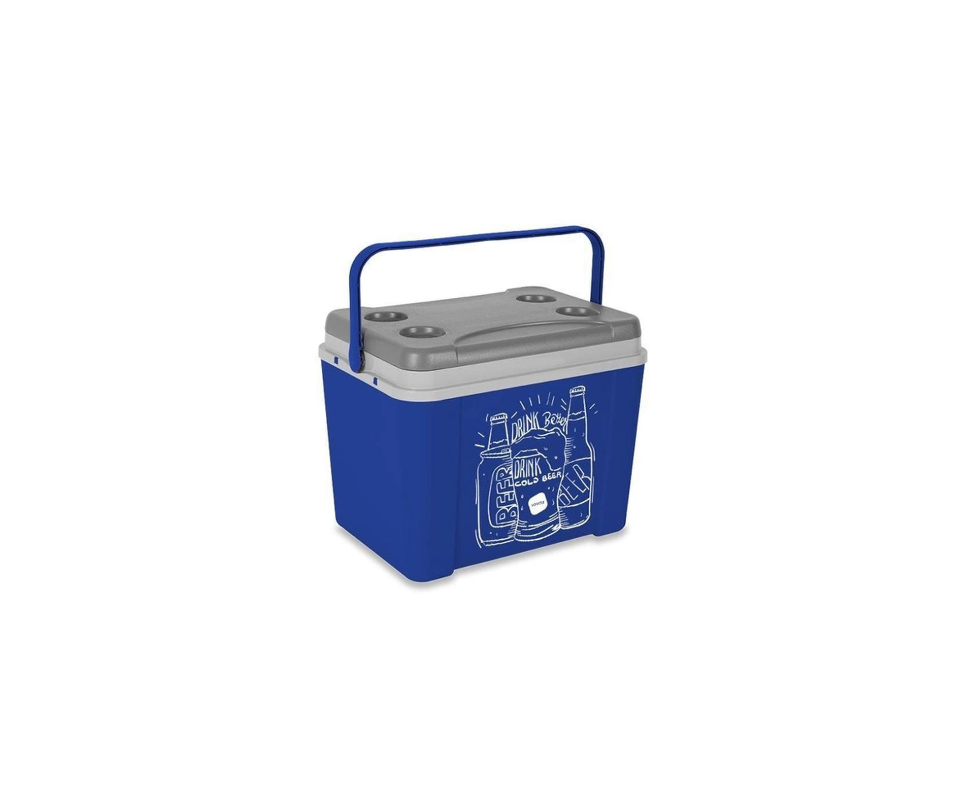 Caixa Térmica Lavita 34l Azul Desenho Beer