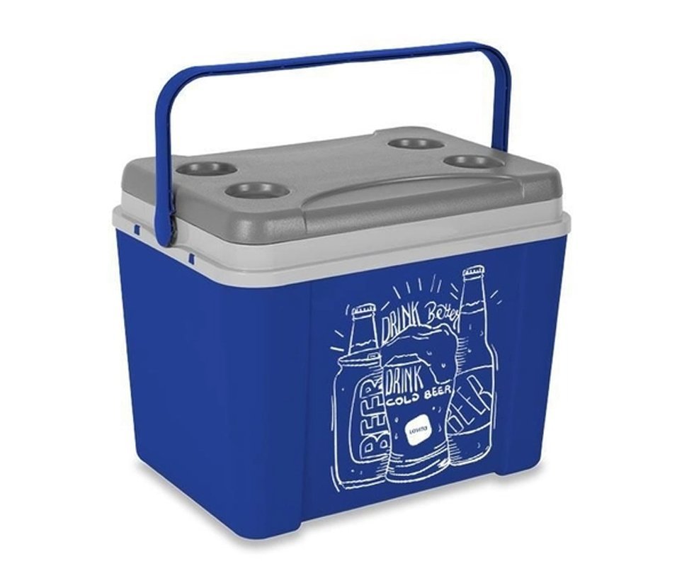 Caixa Térmica Lavita 34l Azul Desenho Beer