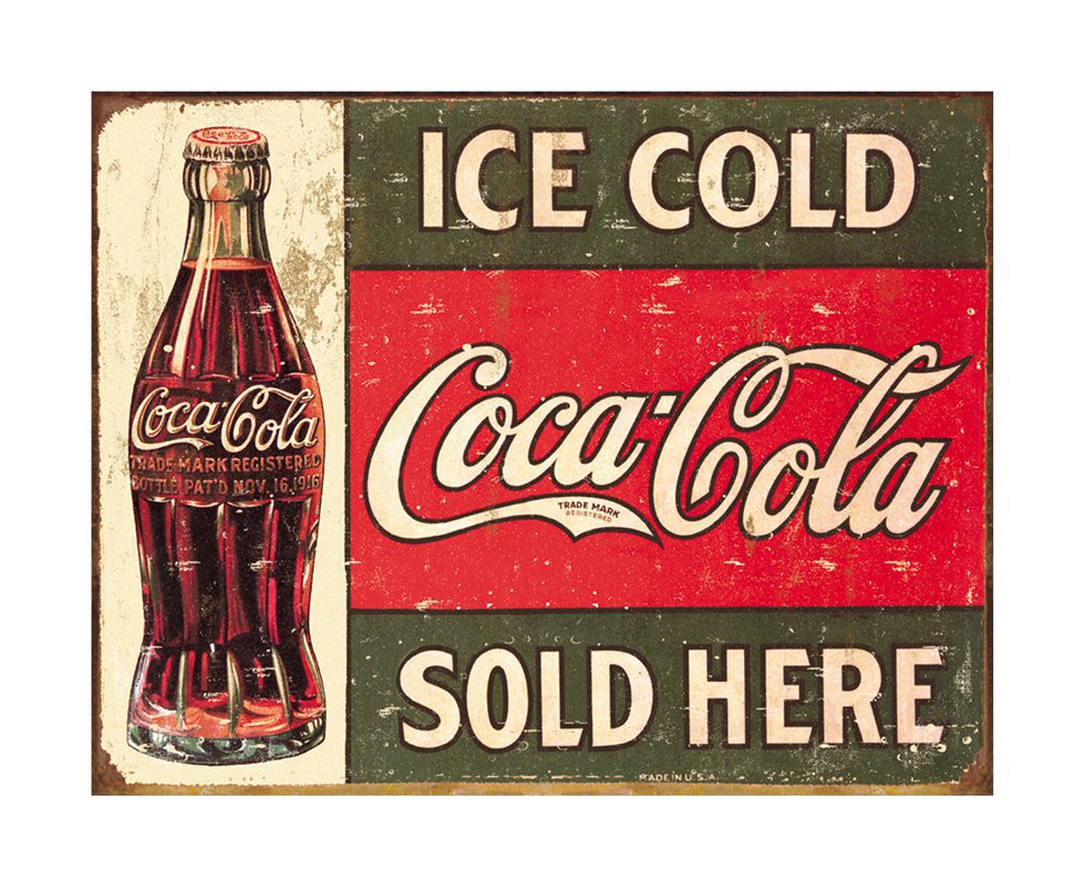 Placa Metálica Decorativa Ice Cold Coke 2 - Rossi