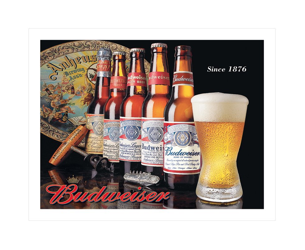 Placa Metálica Decorativa Budweiser Evolution - Rossi
