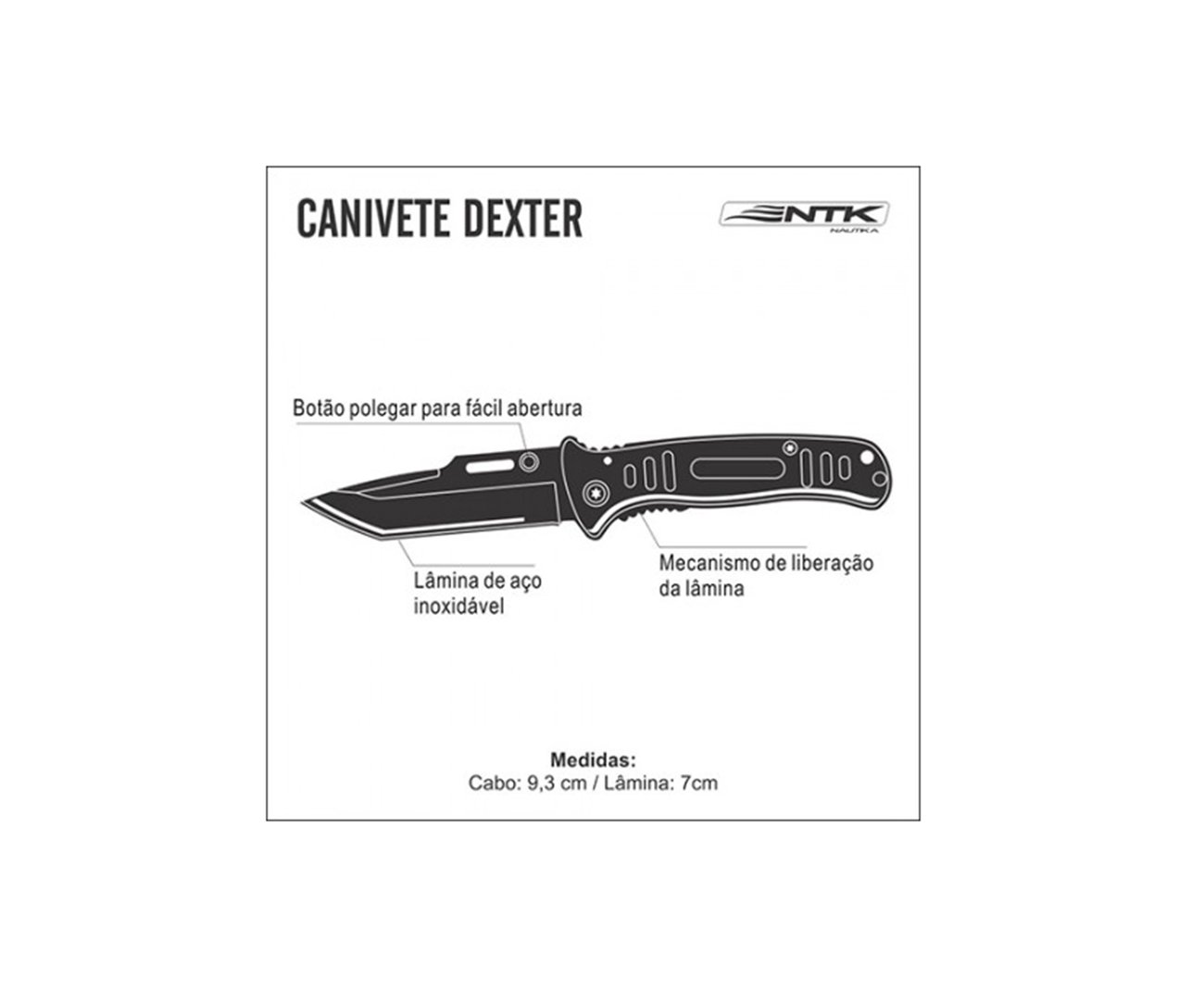 Canivete Dexter Preto - Nautika