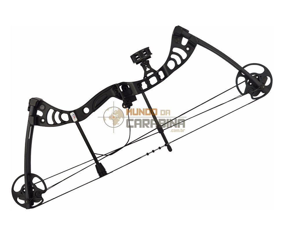 Arco Composto Profissional Compacto - 50 Libras - Black - Man Kung