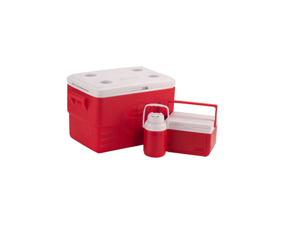 Combo Caixa Térmica 36 Qt (caixa 34 L + Garrafa 1,2 L + Caixa 5 L) Vermelho - Coleman