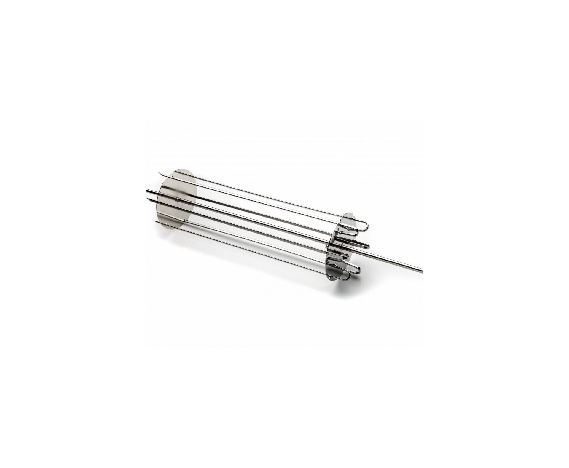 Espeto Giratorio Inox + Carrossel Inox + Pilha - Rotary
