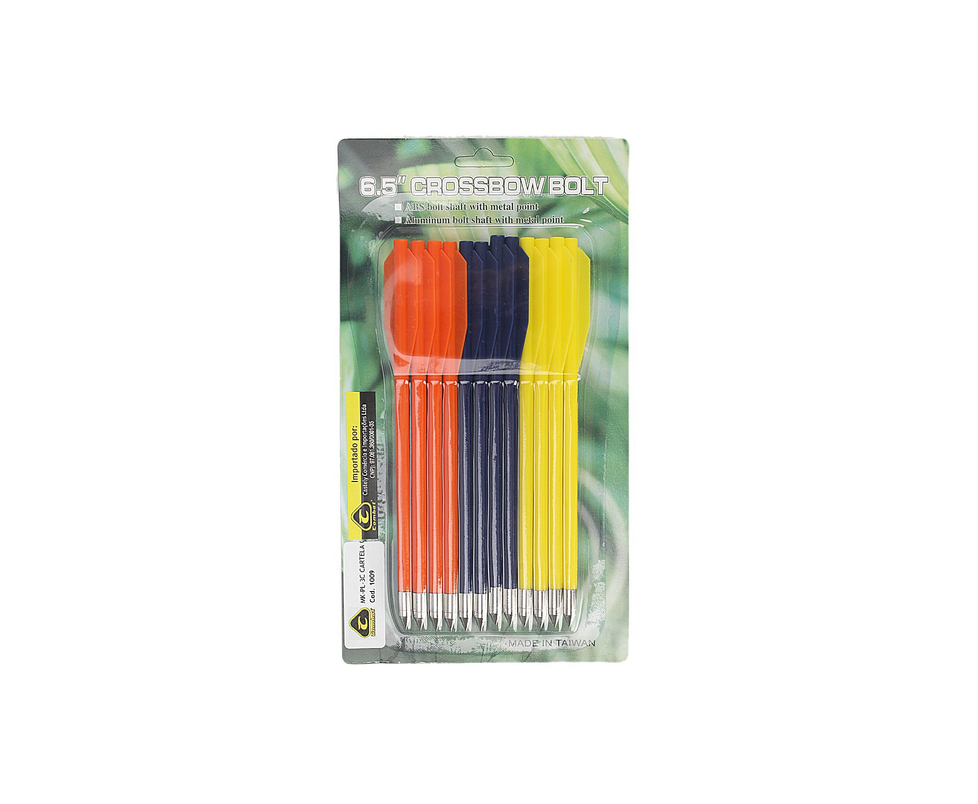 Kit 12 Setas De Plastico Para Besta / Balestra - Ponteira Metal - 6,5" - Colorida