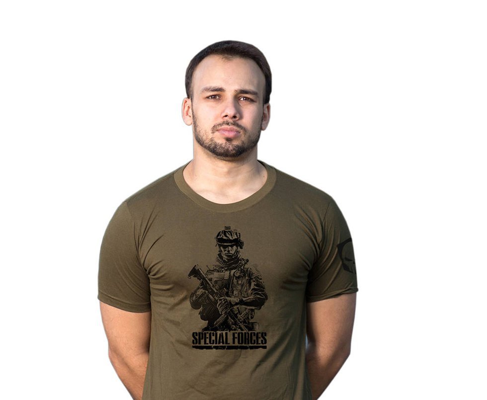 Camiseta Estampada Special Forces Verde -  Bravo - P