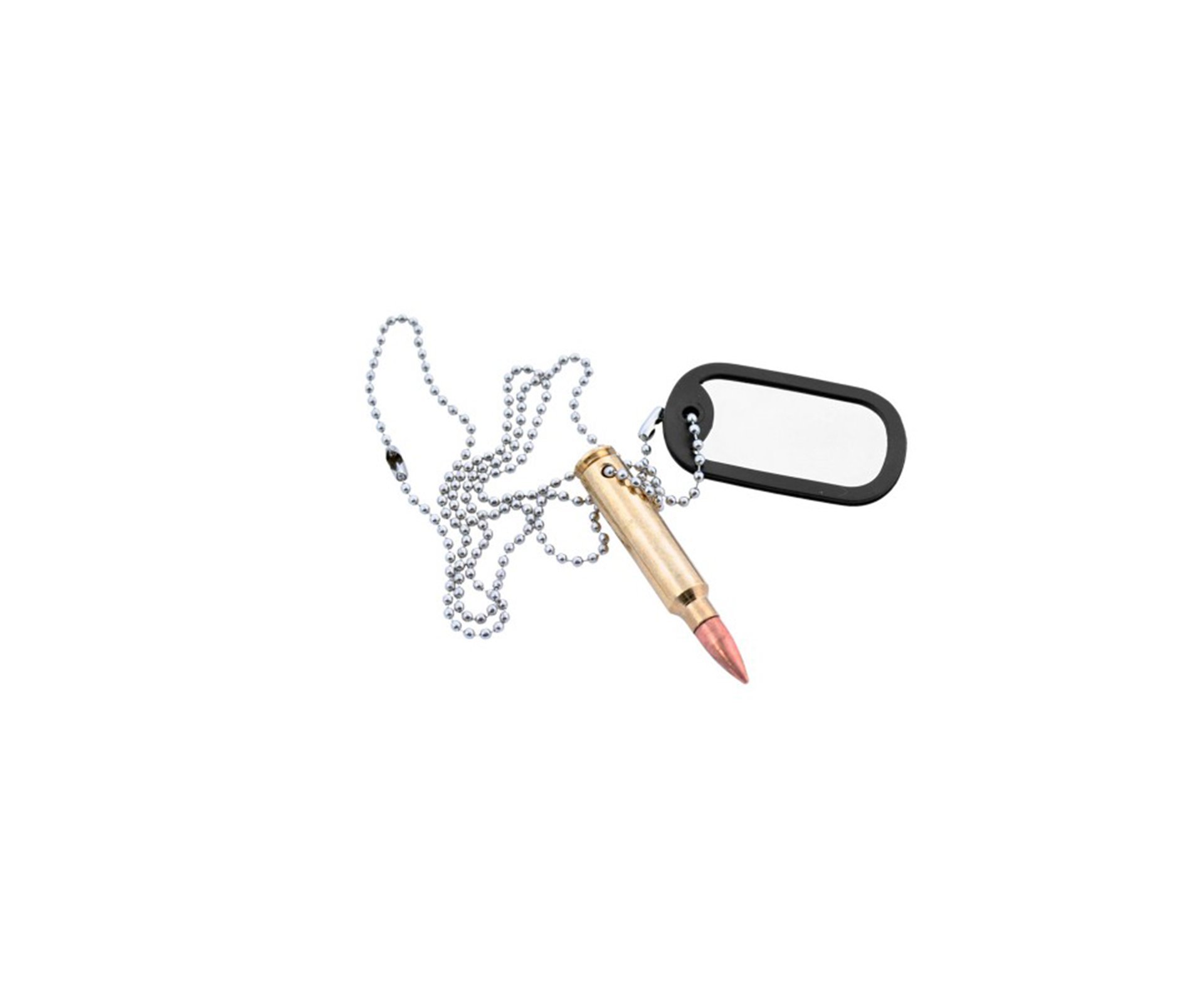 Plaqueta De Identificação Com Projetil Dourado - Bravo