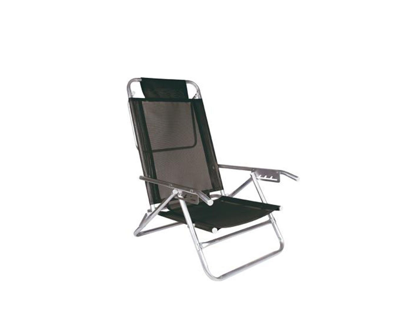 Cadeira Reclinável 5 Posições Em Alumínio - Preta - Mor