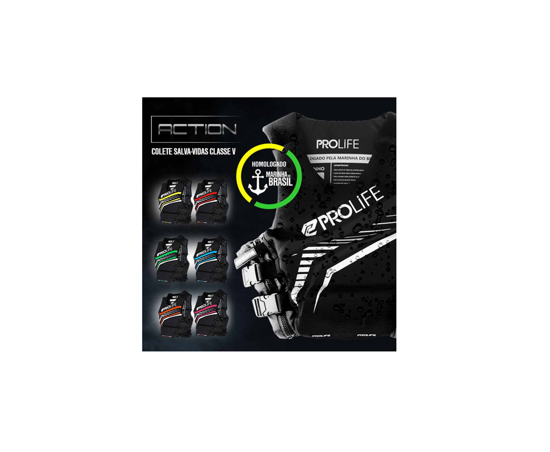 Colete Neoprene New Action Homologado Vermelho - Prolife - M