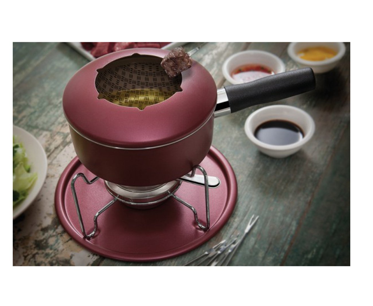 Jogo Para Fondue Tramontina 11 Pçs Paris Antiaderente - Cereja