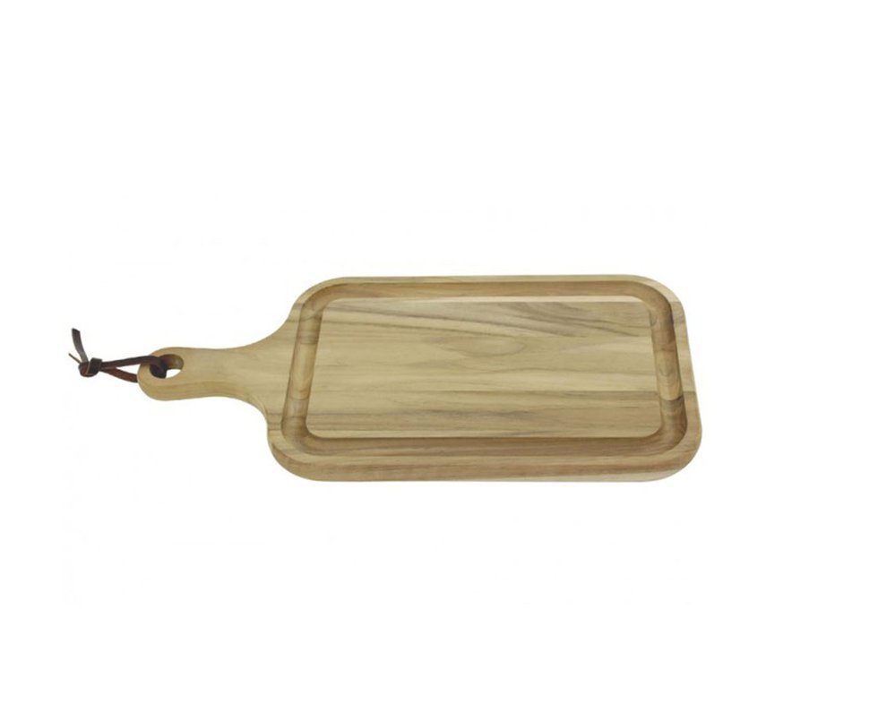 Tábua De Churrasco Em Madeira Teca Retangular Com Cabo 23 X 46cm -tramontina