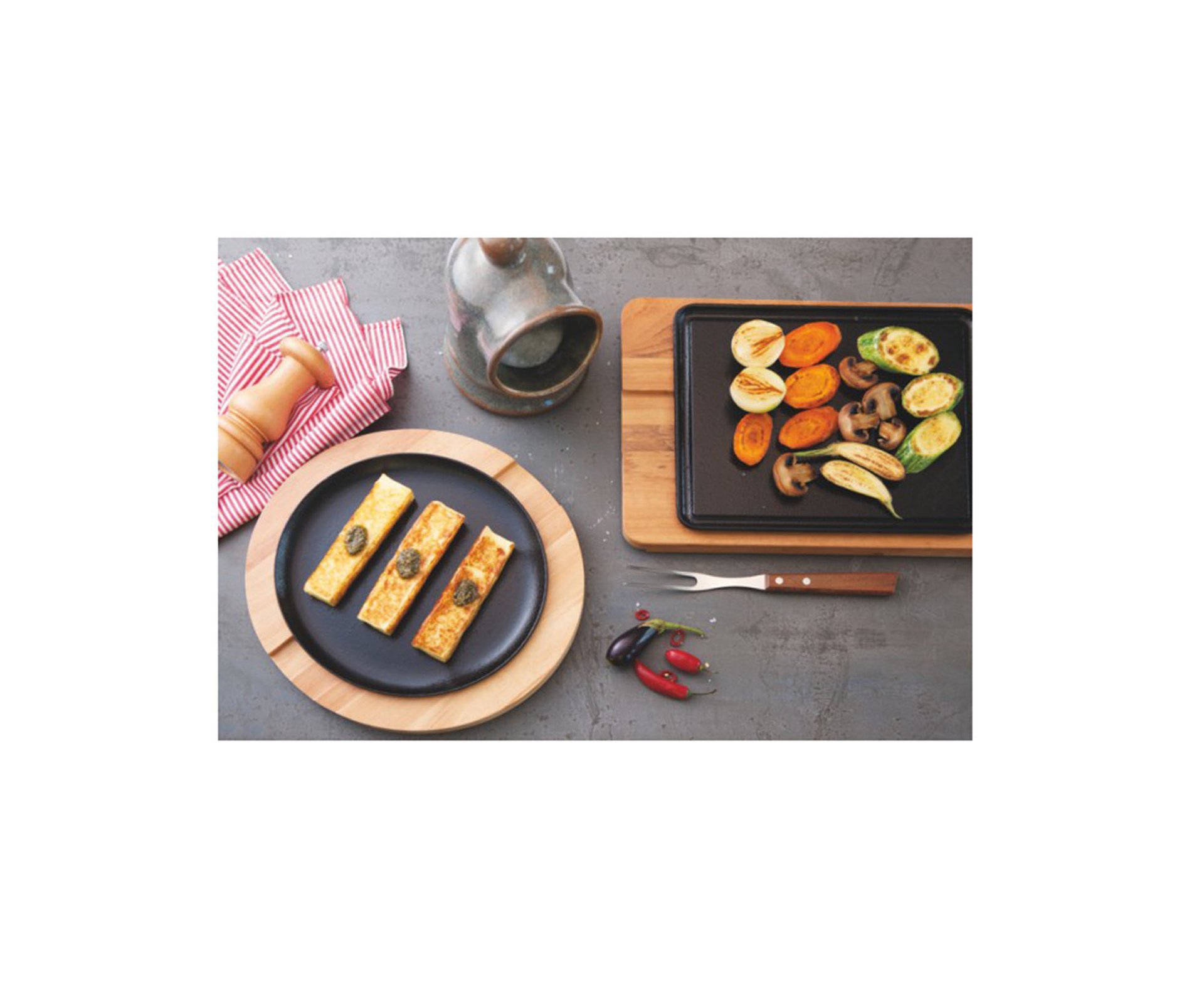 Grill De Ferro Fundido Redondo E Tabua De Madeira Tramontina