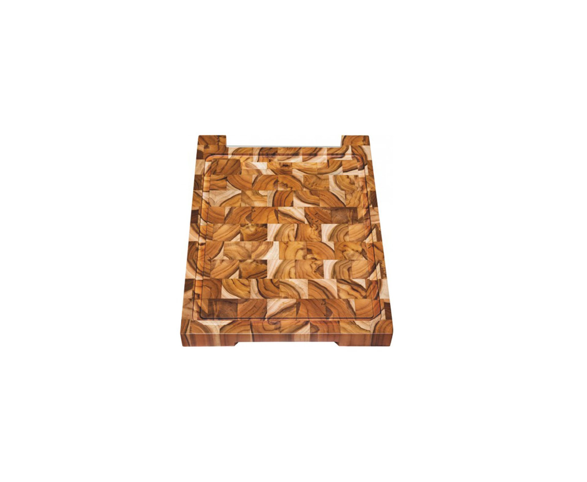 Tábua Invertida Quadrada De Madeira Teca Com Alça De Tubo De Alumínio Para Churrasco - Tramontina