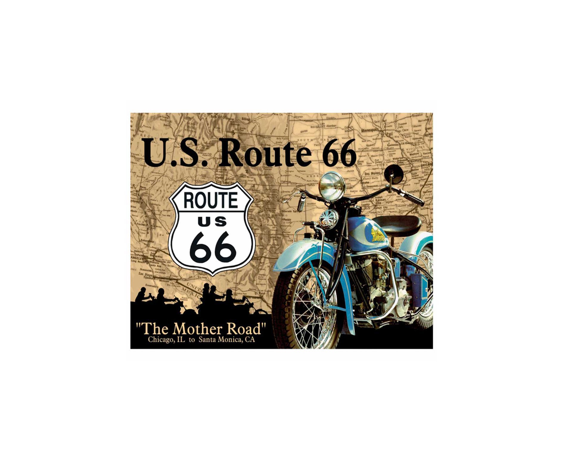 Placa Metálica Decorativa Us Route 66 Mother- Rossi