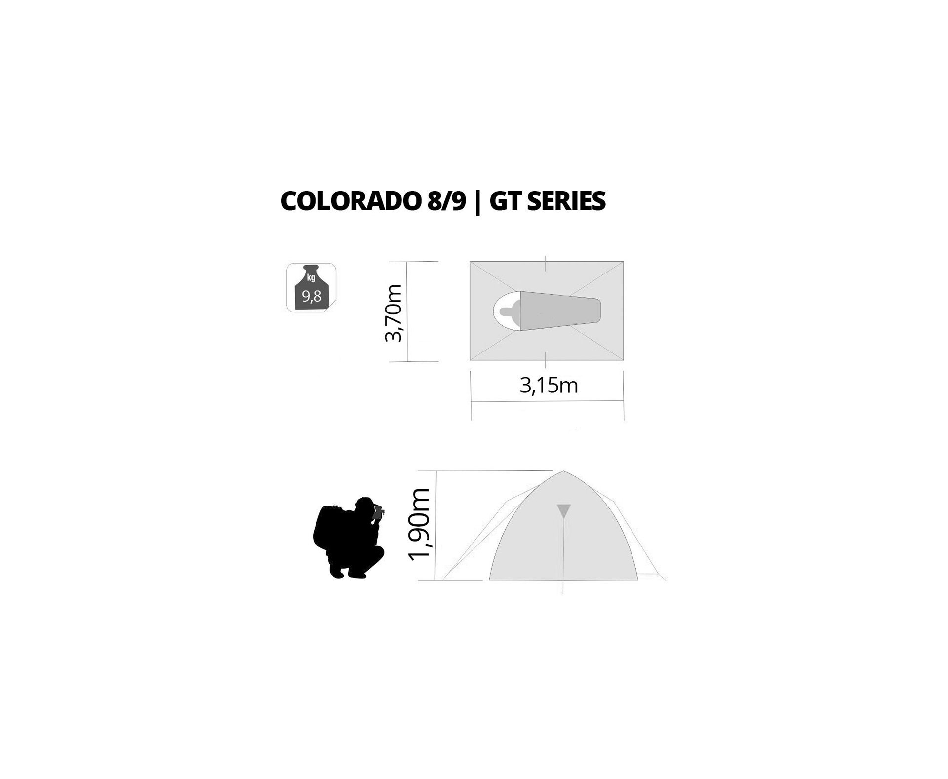 Barraca Nautika Colorado Gt 8/9 Pessoas