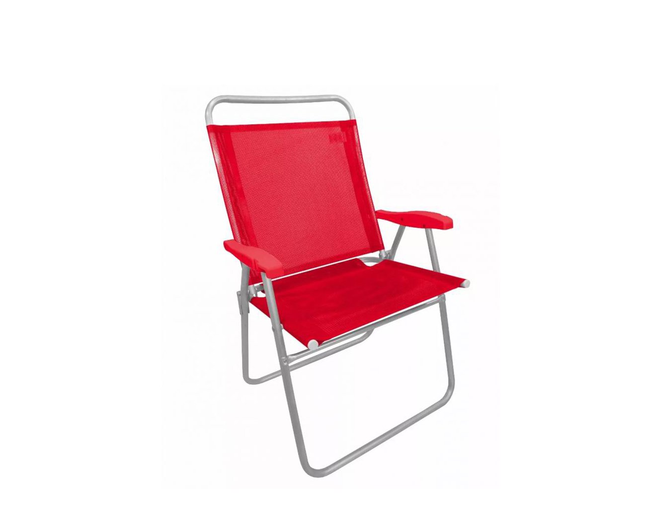 Cadeira De Praia Em Aluminio Zaka King Vermelho Capacidade 140kg