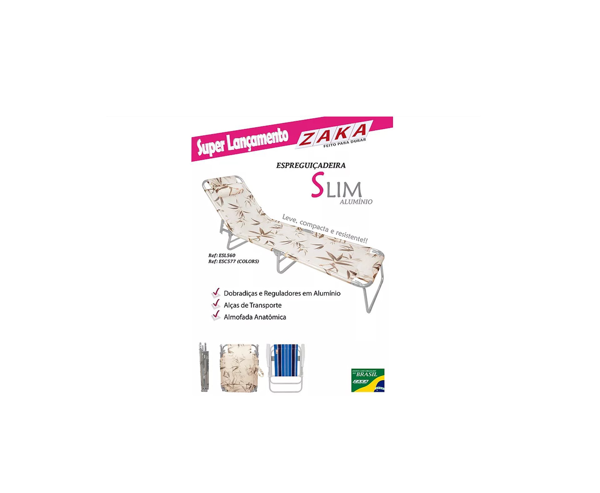 Espreguiçadeira Slim Laranja Citrica Zaka