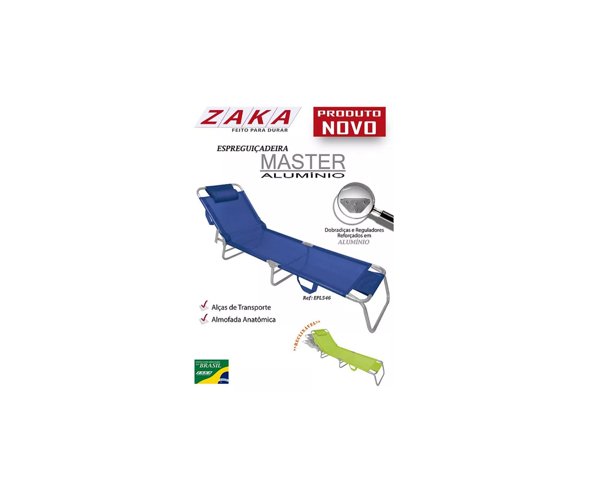 Espreguiçadeira praia, piscina em Alumino Master Marinho - Zaka