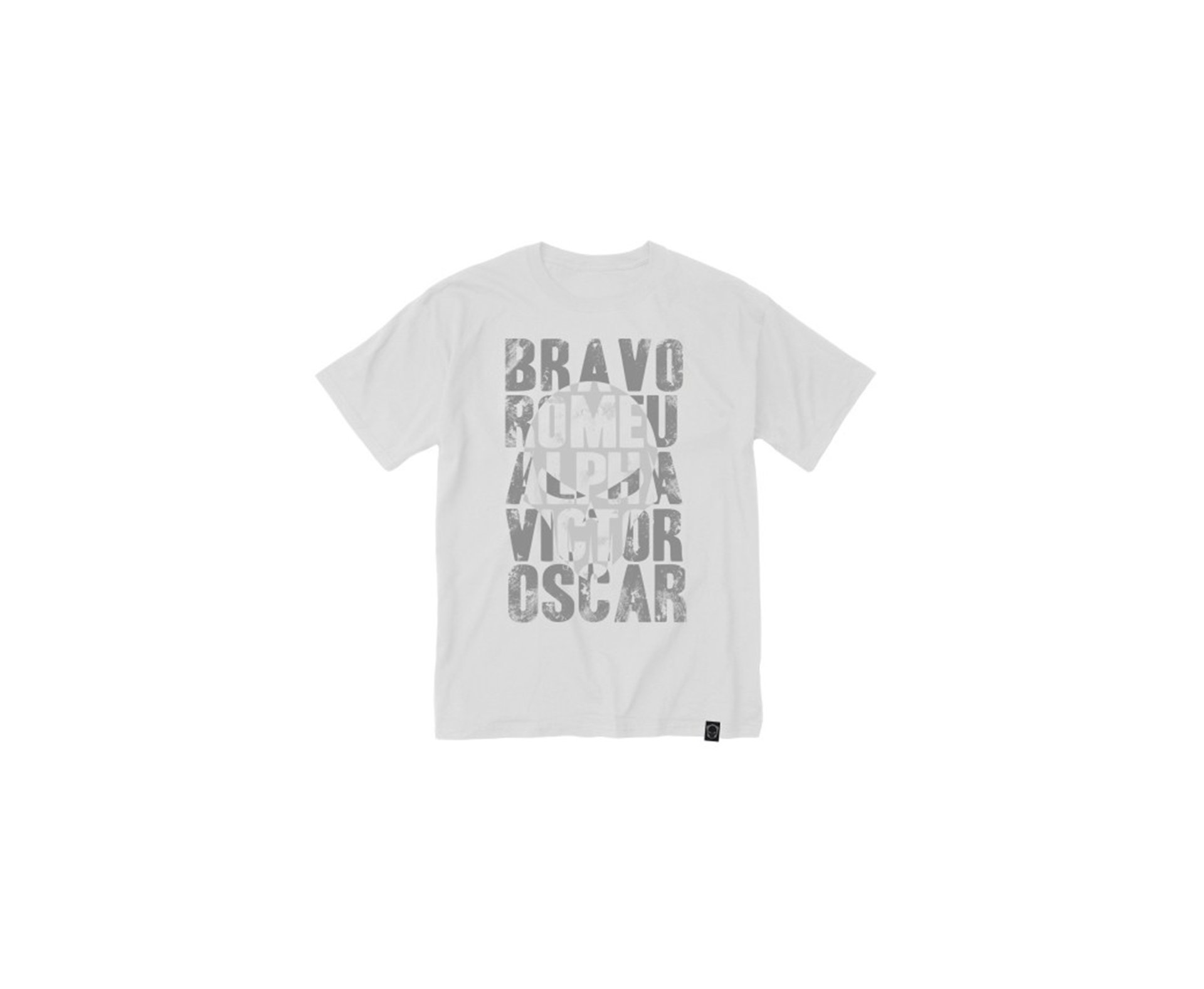 Camiseta Bravo Estampada Airsoft Alfabeto Branca - G
