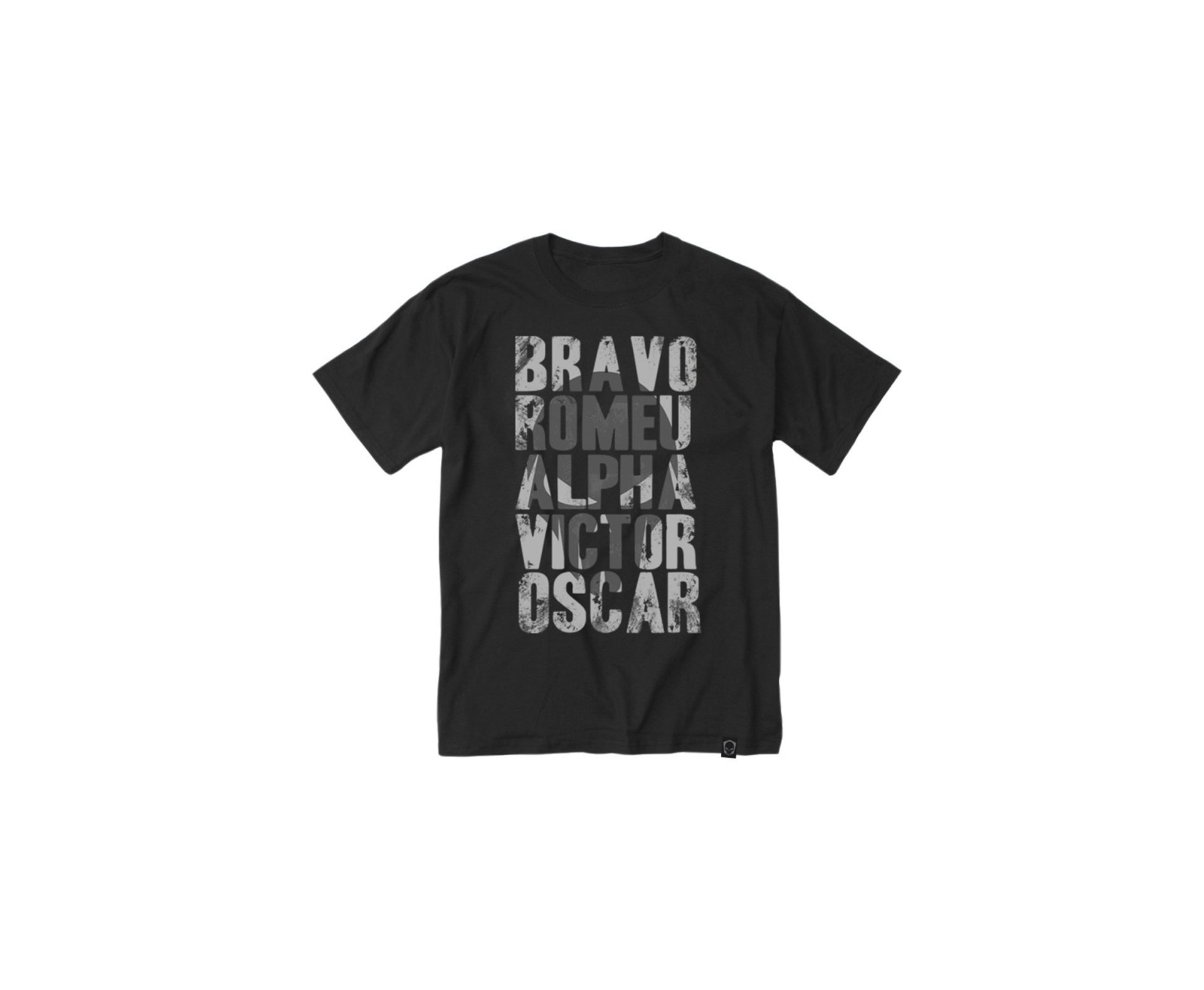 Camiseta Bravo Estampada Alfabeto Preta  - P