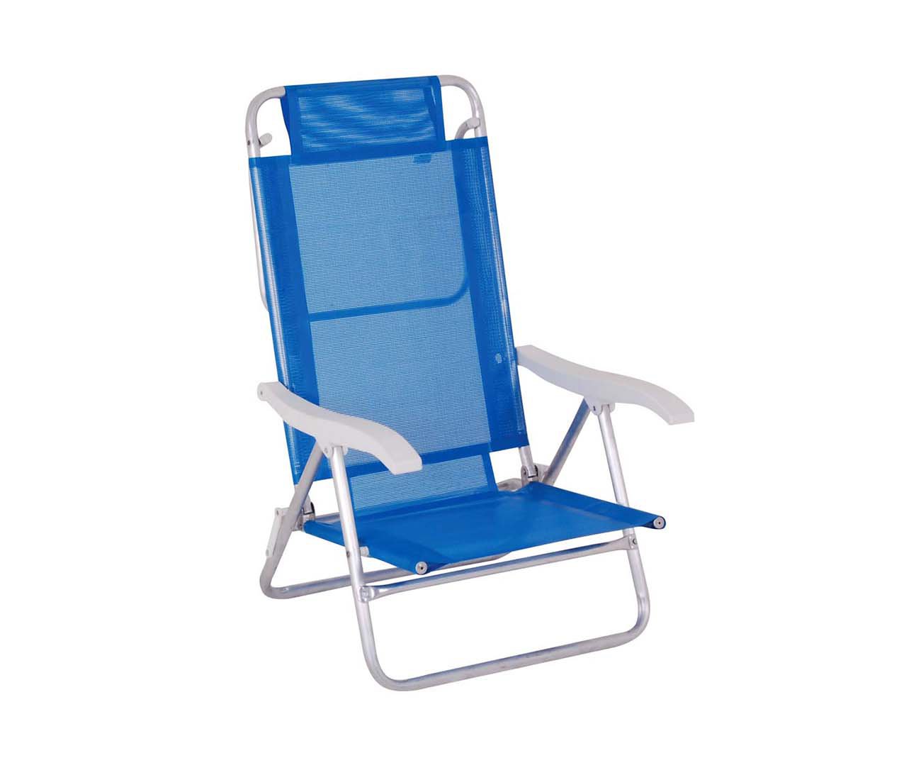 Cadeira Reclinavel De Praia Aluminio Mor Fashion - Azul
