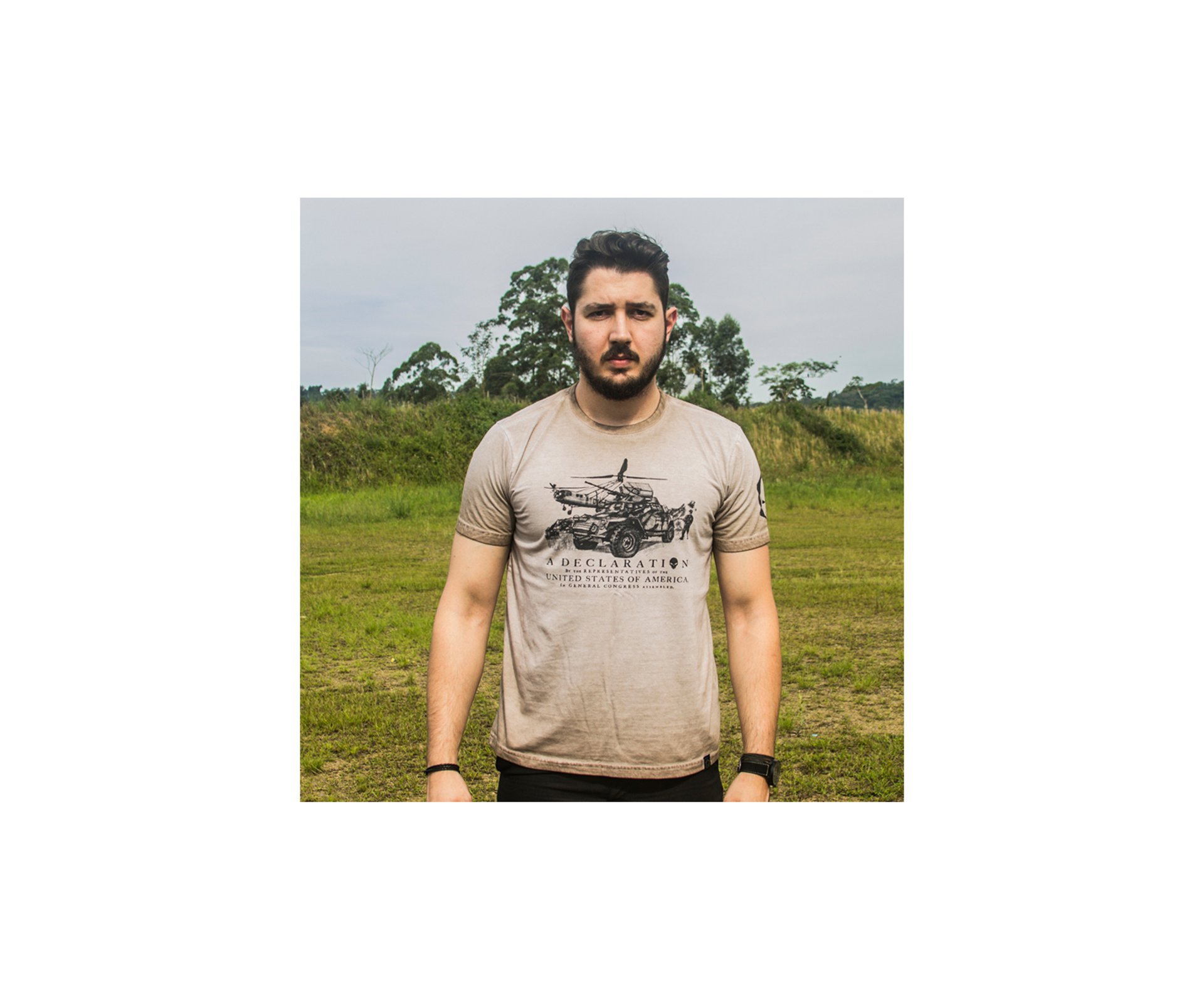 Camiseta Declaration Bravo Vintage Estonado Coyote - P