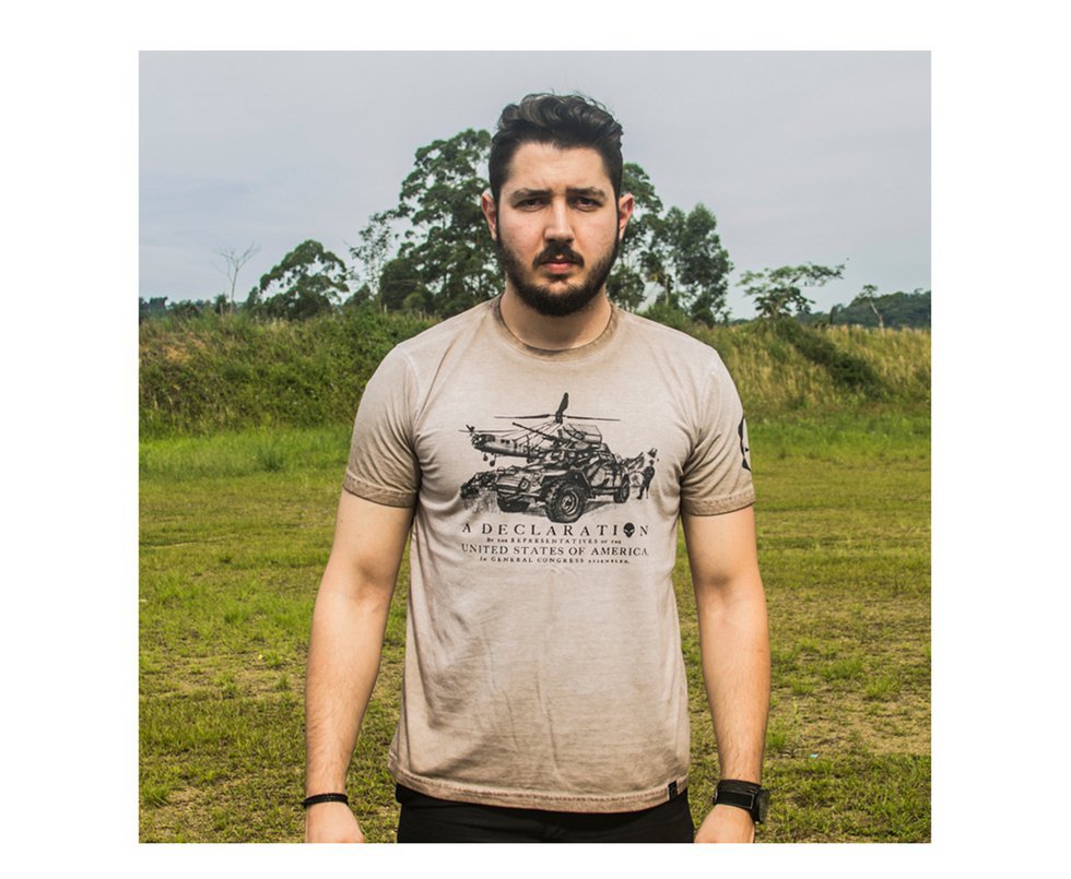 Camiseta Declaration Bravo Vintage Estonado Coyote - P