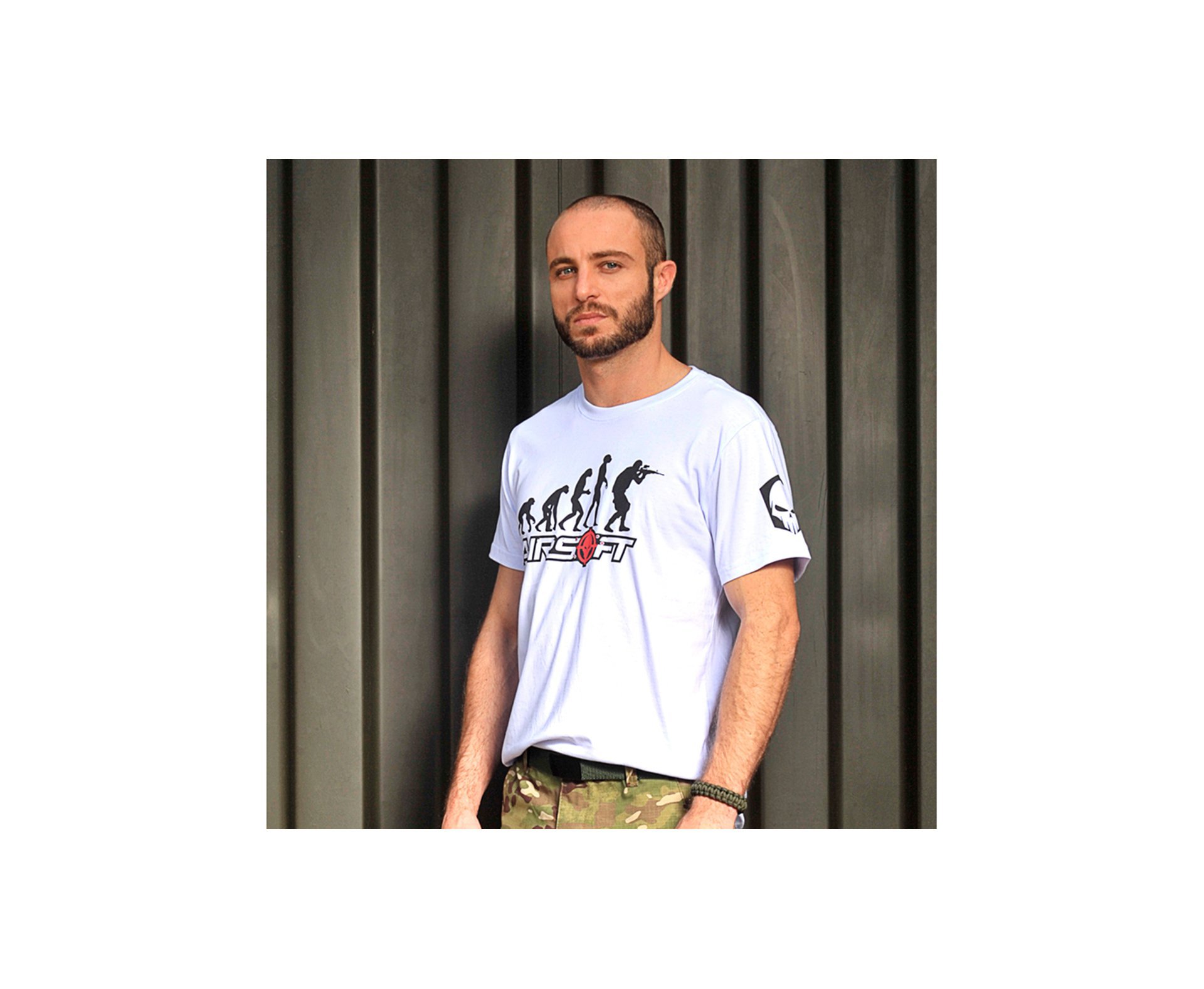 Camiseta Estampada Airsoft Evolução Branca - Bravo - M