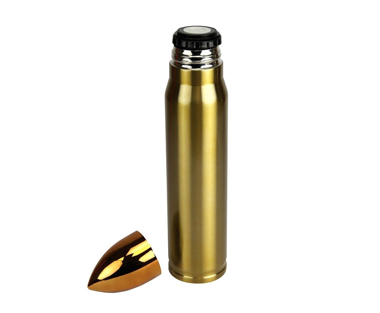 Garrafa Termica Bullet Dourado 1 Litro Formato Projetil - Nautika