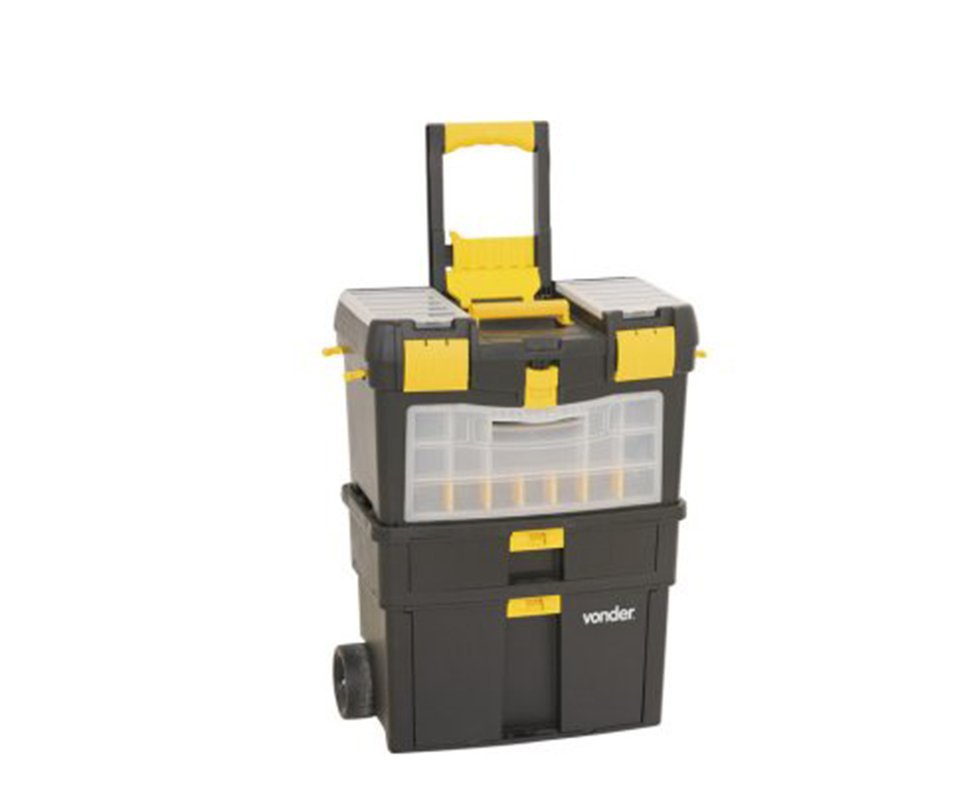 Caixa Plástica Com Rodas Crv 0100 Vonder 46cm X 26,cm X 62cm
