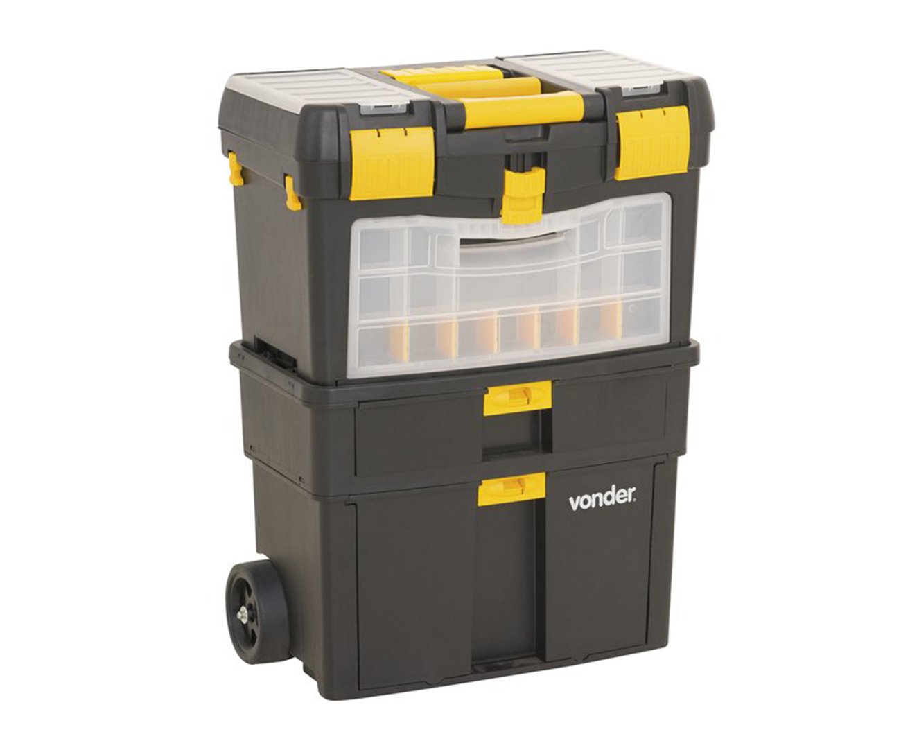 Caixa Plástica Com Rodas Crv 0100 Vonder 46cm X 26,cm X 62cm