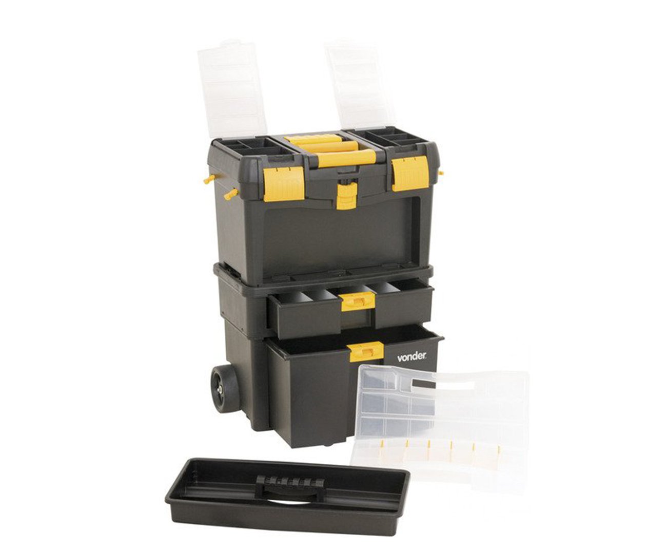 Caixa Plástica Com Rodas Crv 0100 Vonder 46cm X 26,cm X 62cm